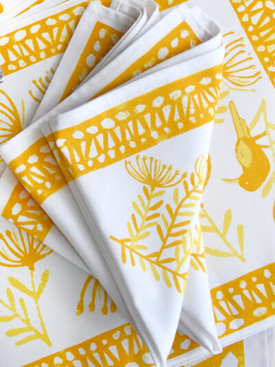 Pincushion Sugarbird Trellis - Lemon - Serviettes Standard