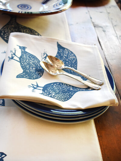 Guinea Fowl - Ocean Blue - Serviette