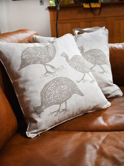 Guinea Fowl - Pebble - Pillow Covers
