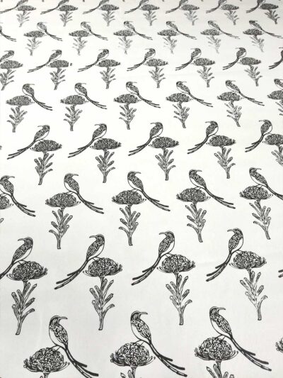 Pincushion & Sugarbird - Charcoal - Fabric by metre