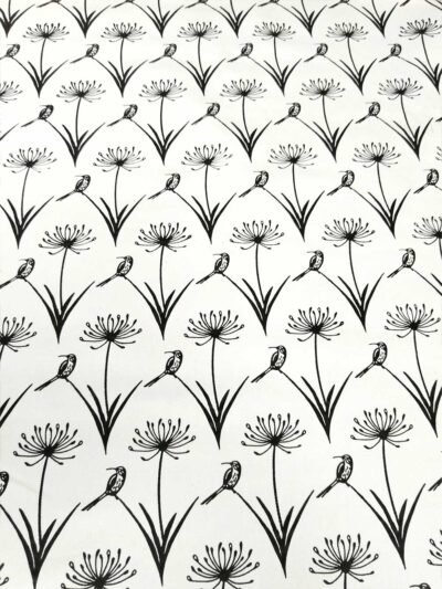 Agapanthus Sugarbird - Charcoal - Fabric by metre