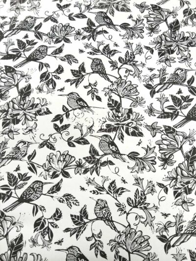Honeysuckle - Charcoal & Grey - Fabric by meter