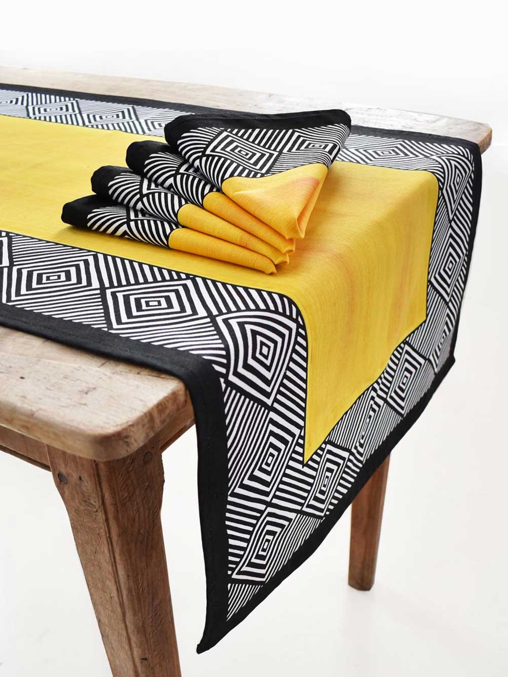 Geometric Mustard Runner Carole Nevin Design