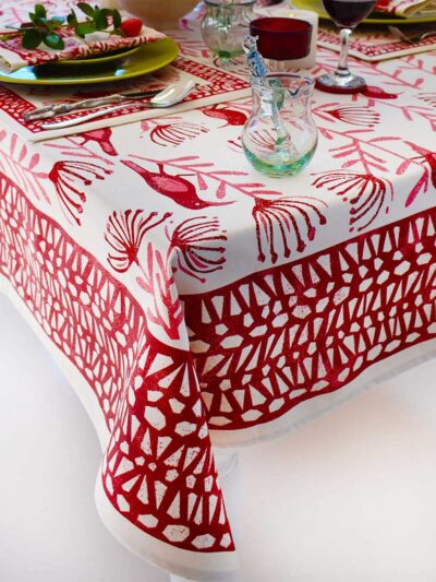 Pincushion Trellis - Burgundy - Tablecloth