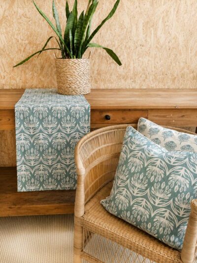 Agapanthus  - Aqua - Cushion Cover